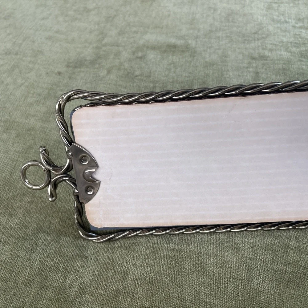 Vtg Hollywood Regency Brass Beveled Mirror Twisted Rope Wall Candle Sconce 17.5